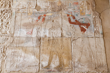 Hieroglyphics in Karnak Temple, Luxor, Egypt