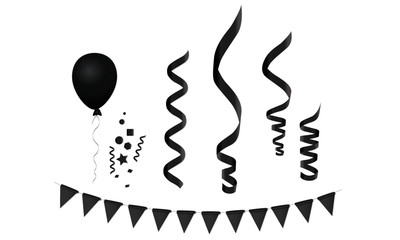 Balloons streamers bunting confetti multi colored 