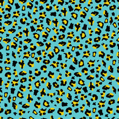 Exotic leopard or cheetah spotted print seamless pattern vector illustration.