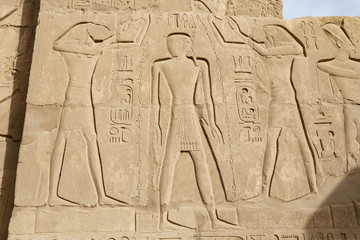 Hieroglyphics in Karnak Temple, Luxor, Egypt