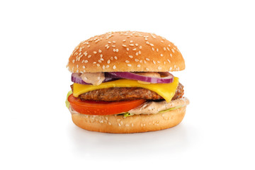 hamburger isolated on white background