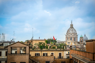 Fototapeta na wymiar Vu de Rome depuis la place d'Espagne, Italie
