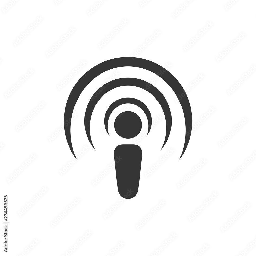 Poster podcast icon template black color editable. podcast symbol flat vector sign isolated on white backgr