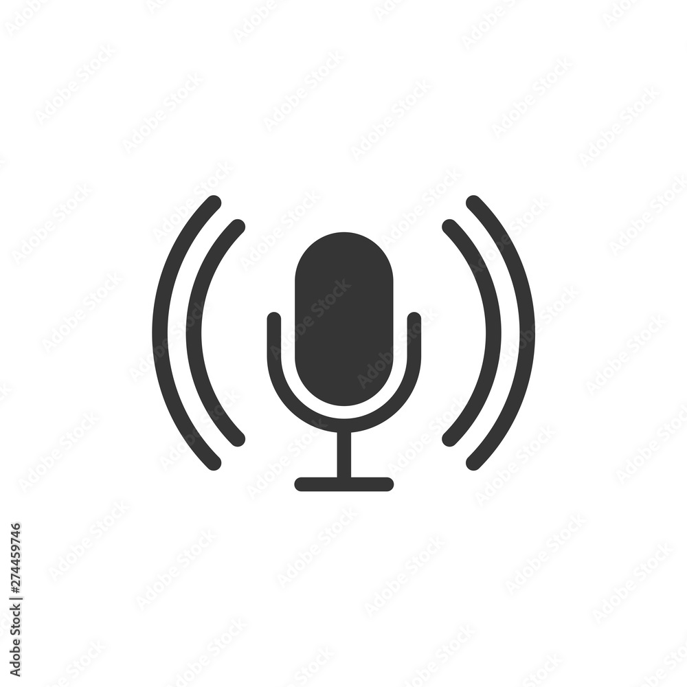 Aufkleber podcast icon template black color editable. podcast symbol flat vector sign isolated on white backgr