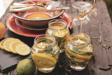 Natural homemade repellents, lime, lemon and rosemary