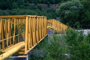 broken by flood on the river gas main pipe at the mouth of the Teberda river to the village of Dombay	