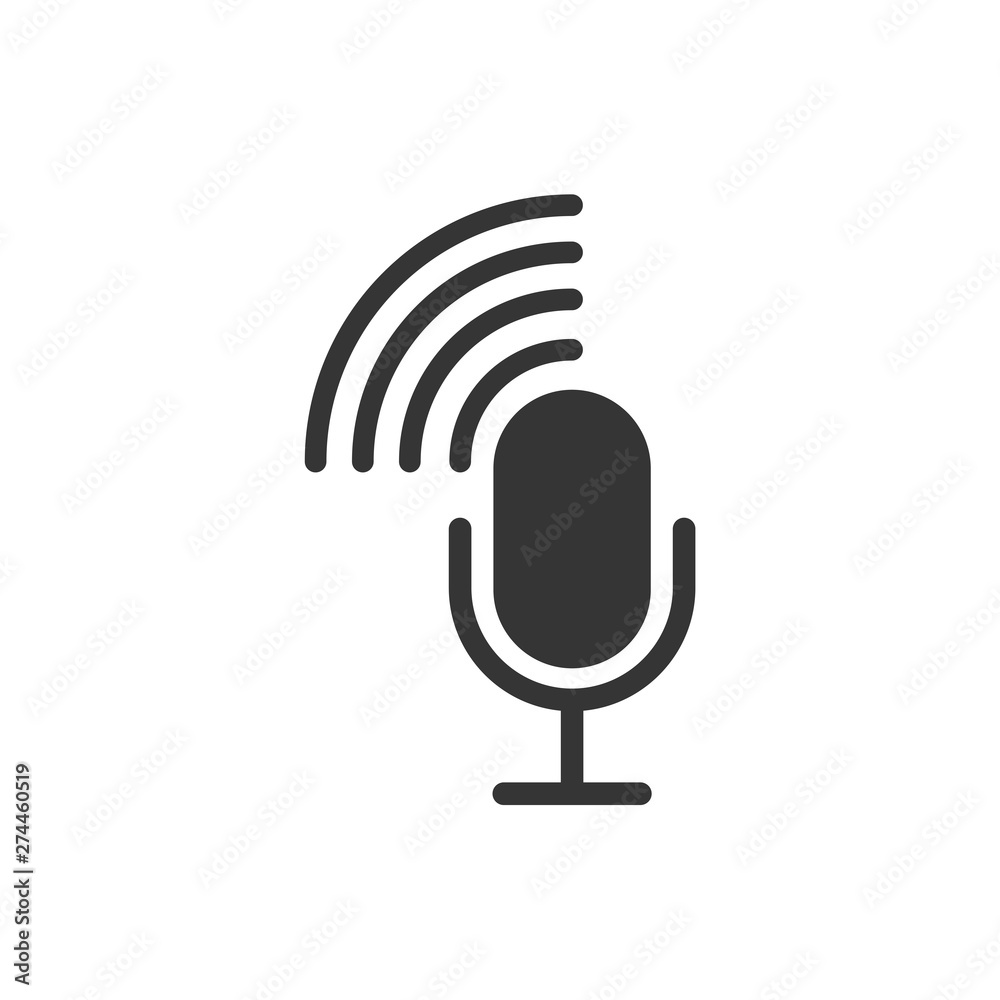 Poster podcast icon template black color editable. podcast symbol flat vector sign isolated on white backgr