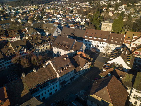 Aerial View Zofingen small city in Switzerland