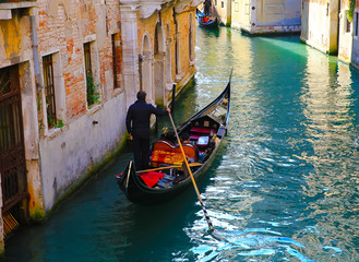 Fototapeta na wymiar Gondola in the Venice, Italy