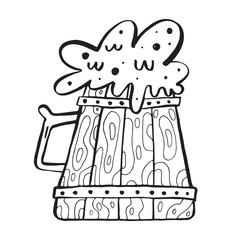 Vector Beer mug on white background Octoberfest