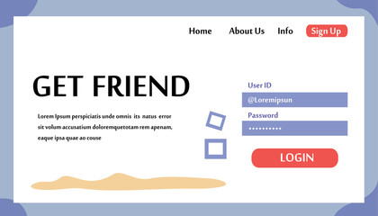 Fototapeta na wymiar Web page design templates for Get Friend. Modern vector illustration concepts for website and mobile website development