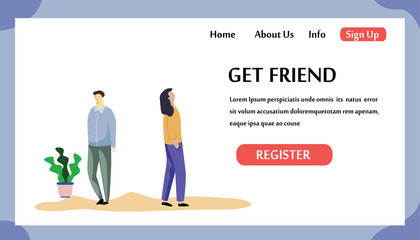Web page design templates for Get Friend. Modern vector illustration concepts for website and mobile website development