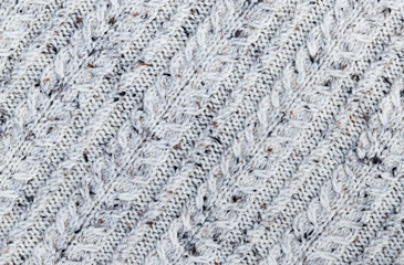 Abstract textured background of close up detail of knitting in a handmade sweater