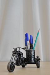 Motorcycle with pencil