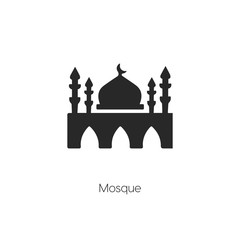 Mosque icon. islamic symbol vector symbol. Linear style sign for mobile concept and web design. Mosque symbol illustration. Pixel vector graphics - Vector	