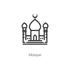 mosque icon vector symbol sign