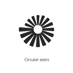 Obraz premium circular stairs icon vector symbol sign