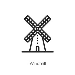 Fototapeta premium windmill icon vector symbol sign