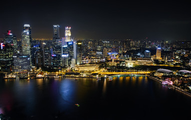 Fototapeta na wymiar View at Singapore City Skyline, night landscape
