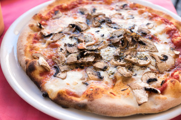 Pizza with mushrooms