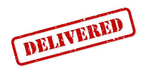 Delivered Rubber Stamp Vector