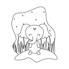cute elephant animal isolated icon