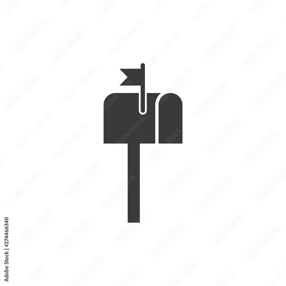 Aufkleber Mail box icon template black color editable. Mail box symbol Flat vector sign isolated on white background. Simple logo vector illustration for graphic and web design.