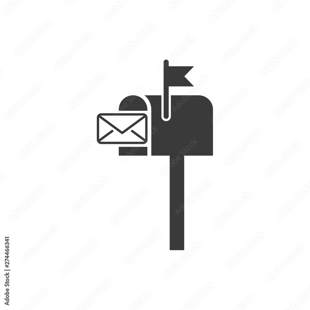 Aufkleber Mail box icon template black color editable. Mail box symbol Flat vector sign isolated on white background. Simple logo vector illustration for graphic and web design.