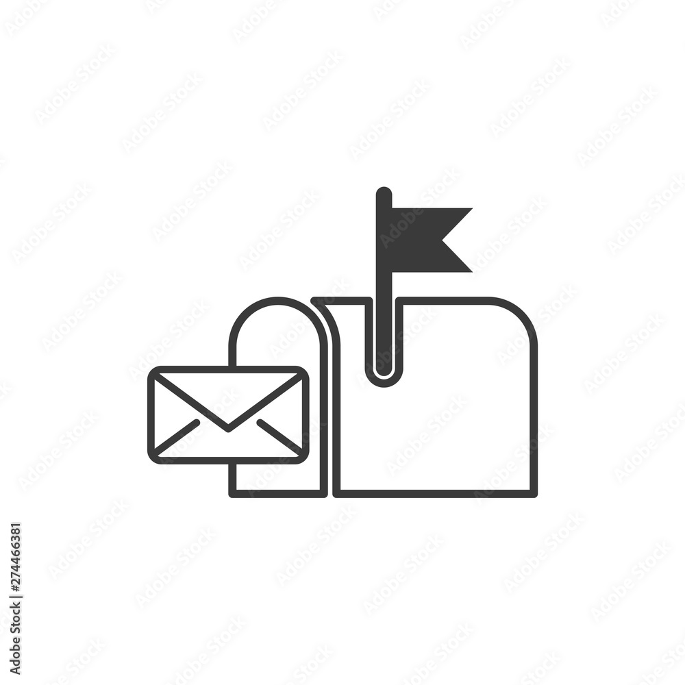 Leinwandbilder mail box icon template black color editable. mail box symbol flat vector sign isolated on white back