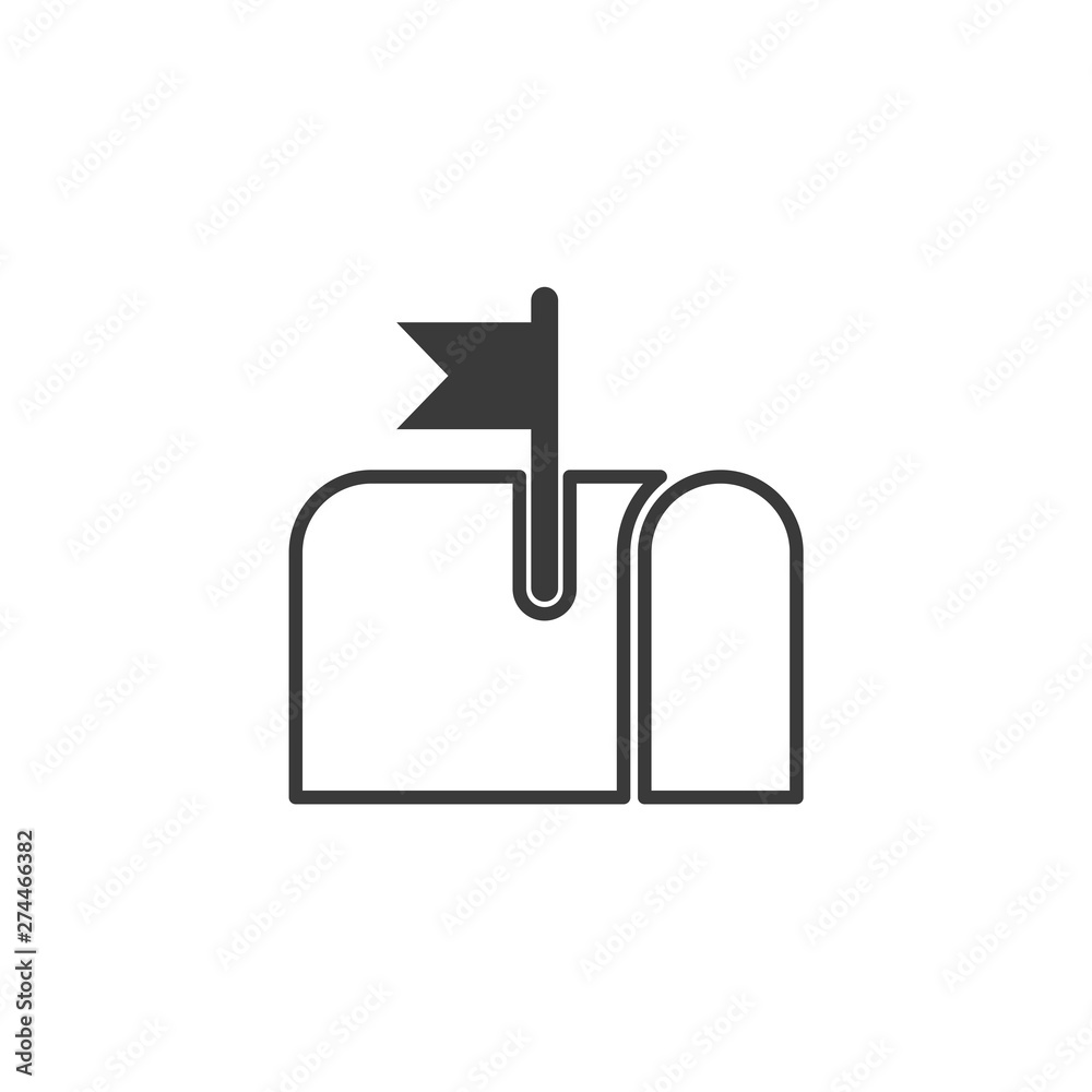 Aufkleber Mail box icon template black color editable. Mail box symbol Flat vector sign isolated on white background. Simple logo vector illustration for graphic and web design.