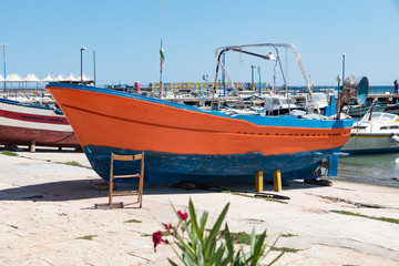 Boats in the port of Mondello Sicily