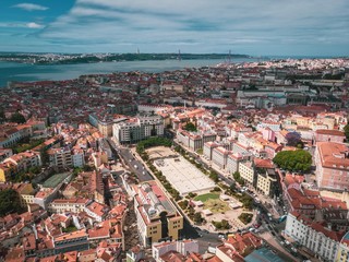 Fototapeta premium aerial view of the city lisboa 