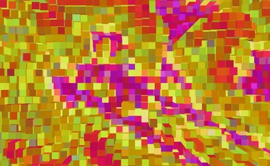 Abstract cube 3d extrude background, colorful digital.