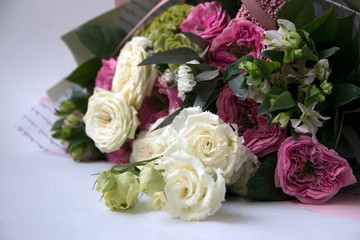 Flower birthday bouquet, on a white background