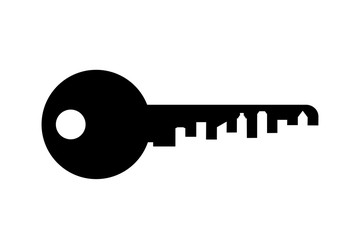 Key silhouette,real estate logo or icon,
