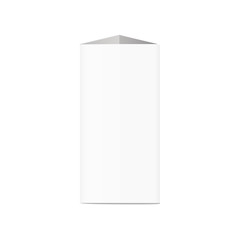 Blank table tent verticalcard 3d realistic vector mockup illustration isolated.