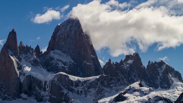 Timelapse of Mount Fitz Roy, El Chalten, Patagonia, Argentina