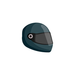 Fototapeta premium Dark green racer helmet isolated on white background.