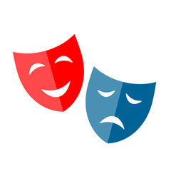 Red and blue vector mask icon