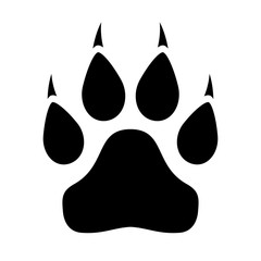 Animal paw icon with claws - obrazy, fototapety, plakaty