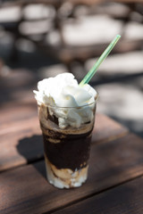 Sicilian Granita to coffee with cream top and bottom