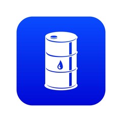 Barrel oil icon blue vector isolated on white background