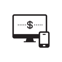 monitor and phone vector icon