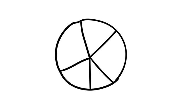 Hand-drawn and animated pie chart.