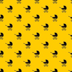Baby carriage pattern seamless vector repeat geometric yellow for any design