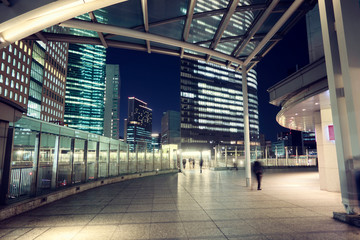 Wide view of modern skyscrapers in Tokyo, Japan