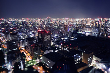 Fototapeta na wymiar Night skyline of Tokyo city from a skyscraper.