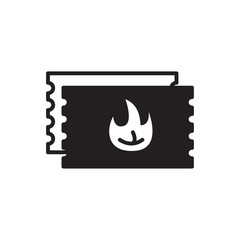 burning ticket vector icon