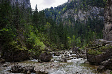 Summer landscape of the famous Bicaz Gorges (Canyon) in Neamt County, Romania.