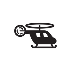 medical helicopter vector icon